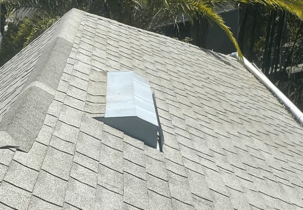 Roof after professional soft wash cleaning
