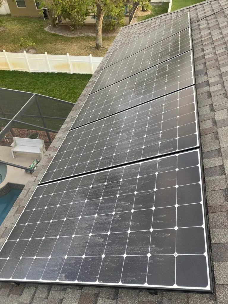 Solar panels after professional cleaning
